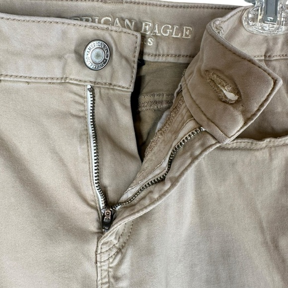 American Eagle Women’s 8 Super Super Stretch Jeggings Khaki Pants Y2K Neutral - Picture 11 of 16